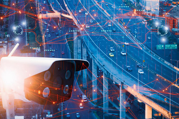 Traffic camera monitoring a Las Vegas freeway